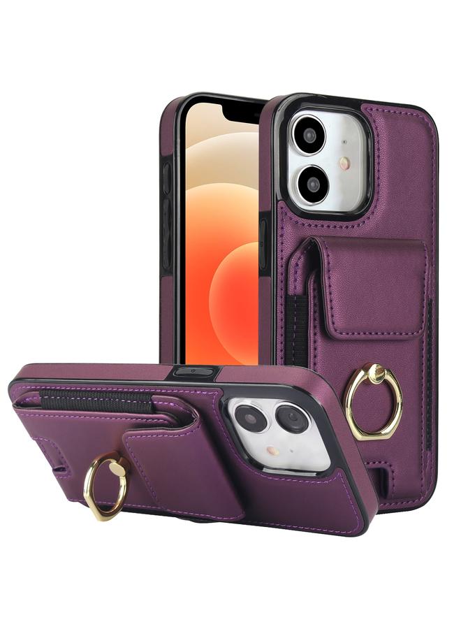 Zaboon Case For iPhone 12 Elastic Card Bag Ring Holder Phone Case - Image 1