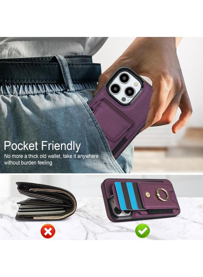 Zaboon Case For iPhone 12 Elastic Card Bag Ring Holder Phone Case - Image 3