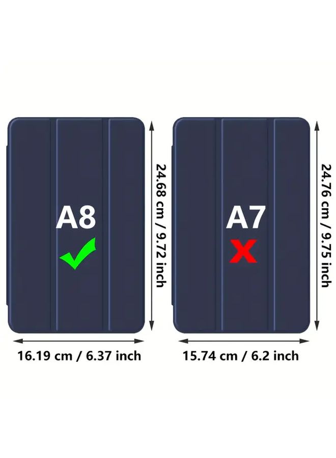 Tri Fold Tablet Case For Samsung Galaxy Tab A8 10.5 Inch 2022 X200 X205 Pink Faux Leather Transparent Pc Back Shell Scratch Resistant Lightweight Portable Durable Protection Travel Accessory - Image 2