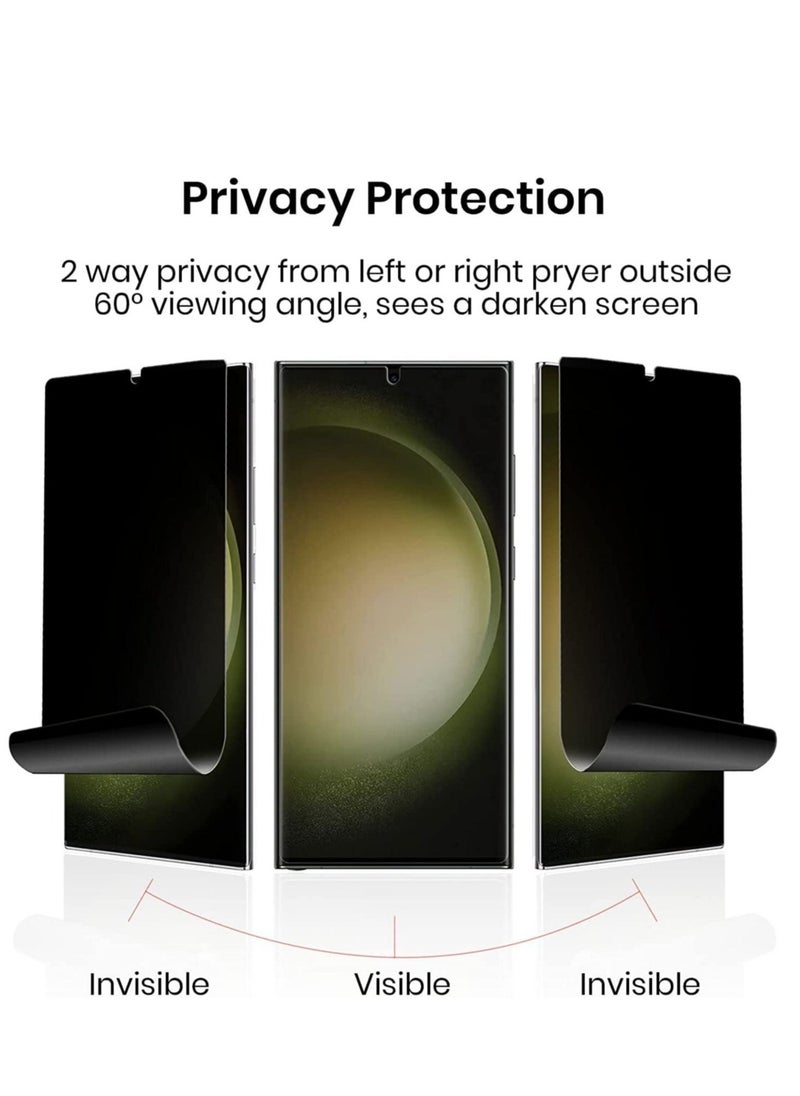 ELTRAZONE Samsung Galaxy S23 Ultra Privacy Screen Protector,Ceramic Matte Soft Film for Samsung Galaxy S23 Ultra 5G (6.8"), Full Adhesive, Anti-Scratch, 3D Curve Fit, Touch Sensitive (Ceramic Matte Privacy) - Image 2