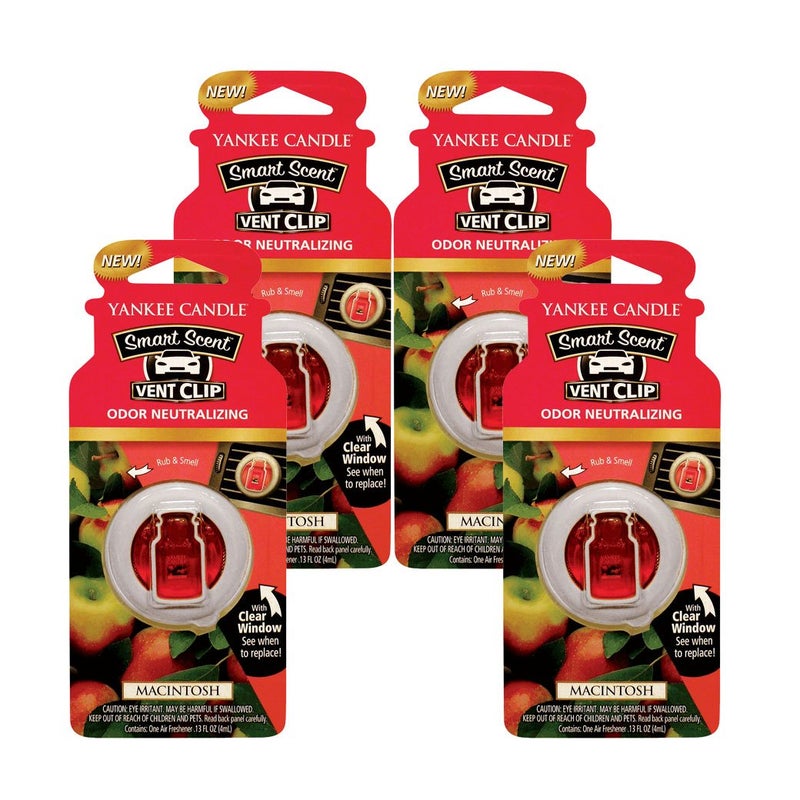 Yankee Candle Car Freshener Smart-Scent Vent Clips, 4-Pack (Macintosh) - Image 1