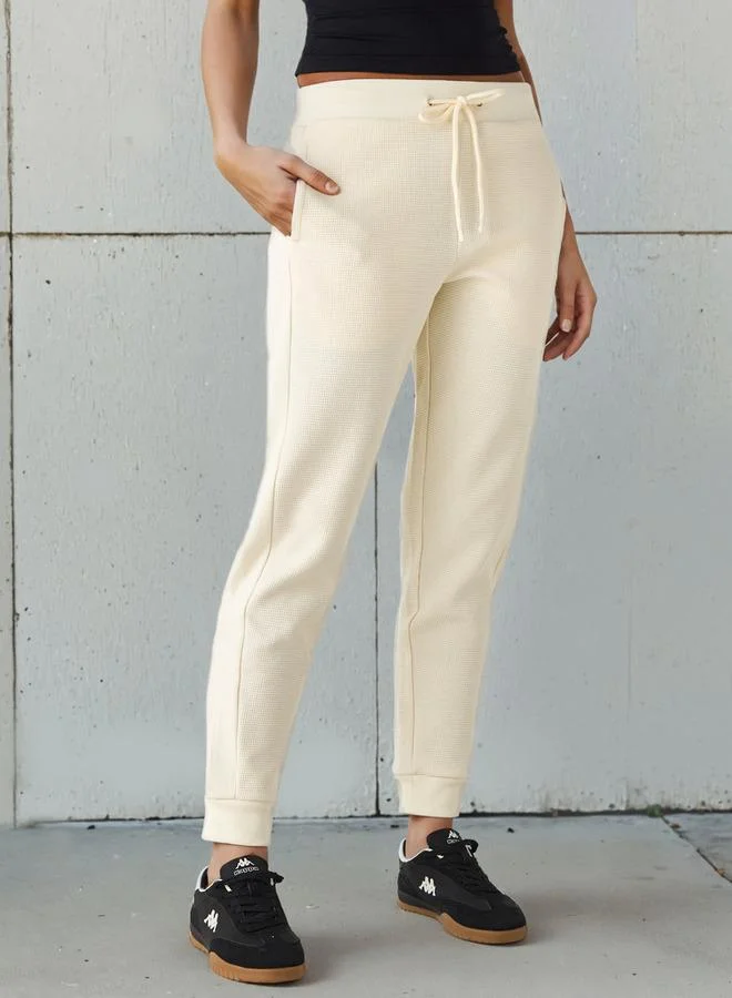 Kappa Kappa Waffle Textured Joggers with Pockets