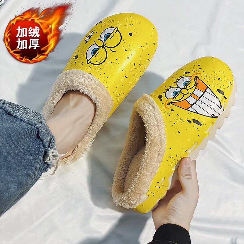 2024 Winter Cotton Warm Outer Wearing Cotton Shoes Couple'S Indoor Cute Plus Size Cotton Slippers Lazy Shoes - Image 3