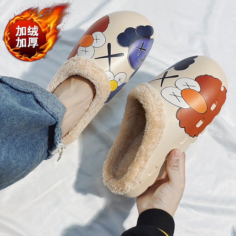 2024 Winter Cotton Warm Outer Wearing Cotton Shoes Couple'S Indoor Cute Plus Size Cotton Slippers Lazy Shoes - Image 2