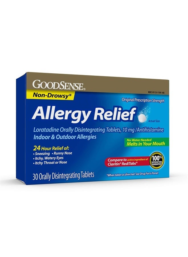 Goodsense Loratadine Orally Disintegrating Tablets, 10 mg, Antihistamine, Allergy Medicine, 24 Hour Allergy Relief, 30 Count - Image 1