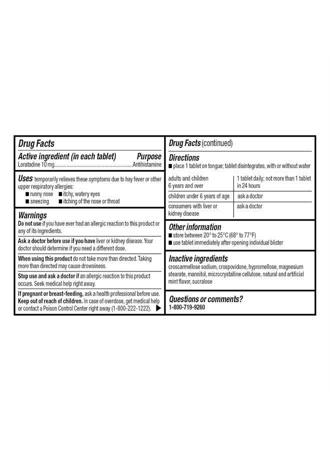 Goodsense Loratadine Orally Disintegrating Tablets, 10 mg, Antihistamine, Allergy Medicine, 24 Hour Allergy Relief, 30 Count - Image 4
