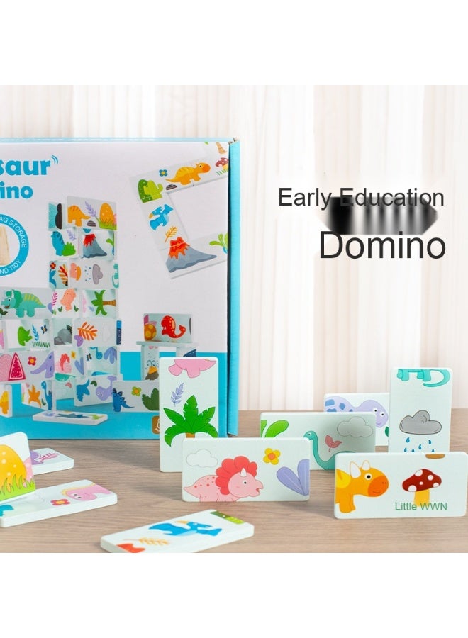 Ramadan Special - Multi-Play Dinosaur Domino Puzzle Set - Collaborative Play for Parents and Children - Enhances Children's Imagination, Patience and Concentration - Suitable for Family Gatherings and Children's Birthday Gifts - Wooden Eco-friendly Material - Children's Holiday Gift - STEM enlightenment  - Image 3