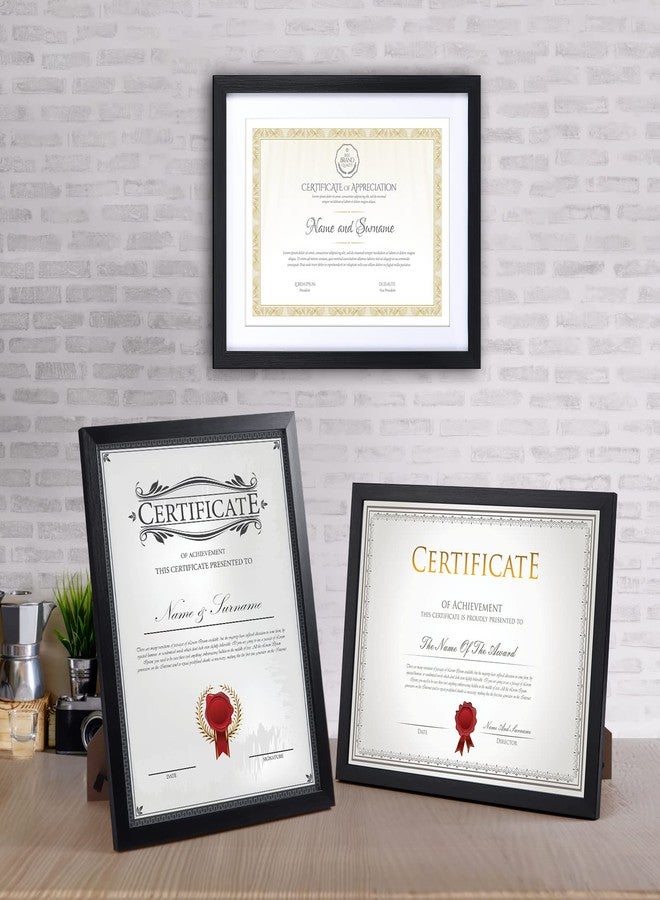 Giftgarden 11x14 Picture Frame Set of 4, Matted to 8x10 or 9x12 Photos with Double Mats, Display 14x11 Poster Without Mat, Wall or Tabletop, Black - Image 5