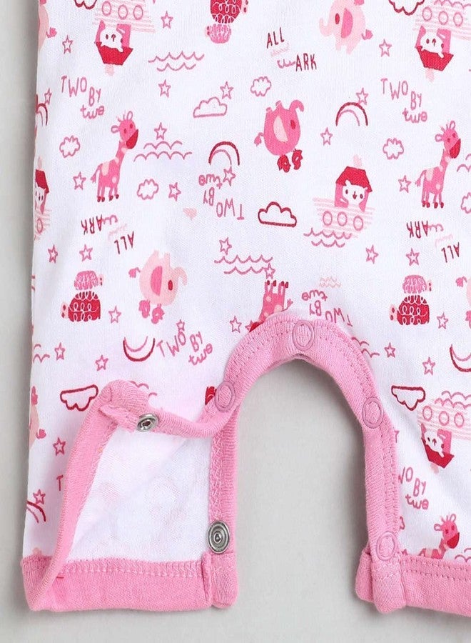 TiniBerry New Born Baby Multi-Color Cotton Sleep Suit Romper Body Jumpsuti BodySuit for Boys and Girls Set of 3 (3-6 Months, Pink) - Image 3