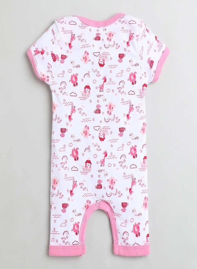 TiniBerry New Born Baby Multi-Color Cotton Sleep Suit Romper Body Jumpsuti BodySuit for Boys and Girls Set of 3 (3-6 Months, Pink) - Image 2