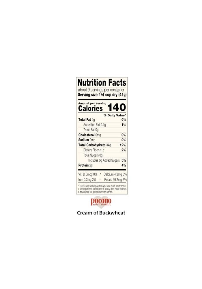 Pocono Cereal Cream Buckwheat Organic Gluten Free, 13 oz - Image 2
