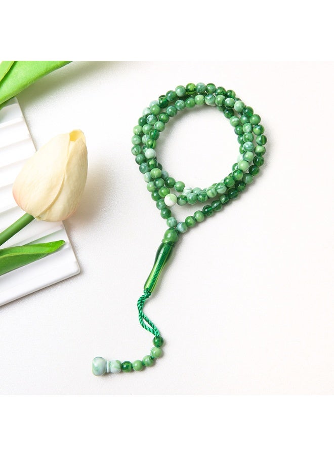 NIBEMINENT 99 Muslim Prayer Beads Emerald Green/6mm