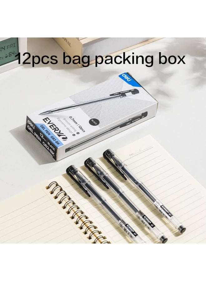 Deli Eg82-Bk EveryU Transparent Gel Pen 12-Piece Set 0.7 mm Tip Size, Black - Image 3
