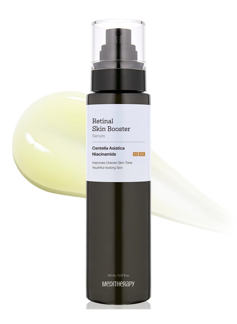 MEDITHERAPY Retinal Skin Booster Serum 5.07 Fl. Oz for Beginner & Sensitive Skin - Advanced Retinol Serum for Face and Body - Vegan Retinaldehyde Facial Serum for Uneven Skin Tone & Fine Lines - Image 1