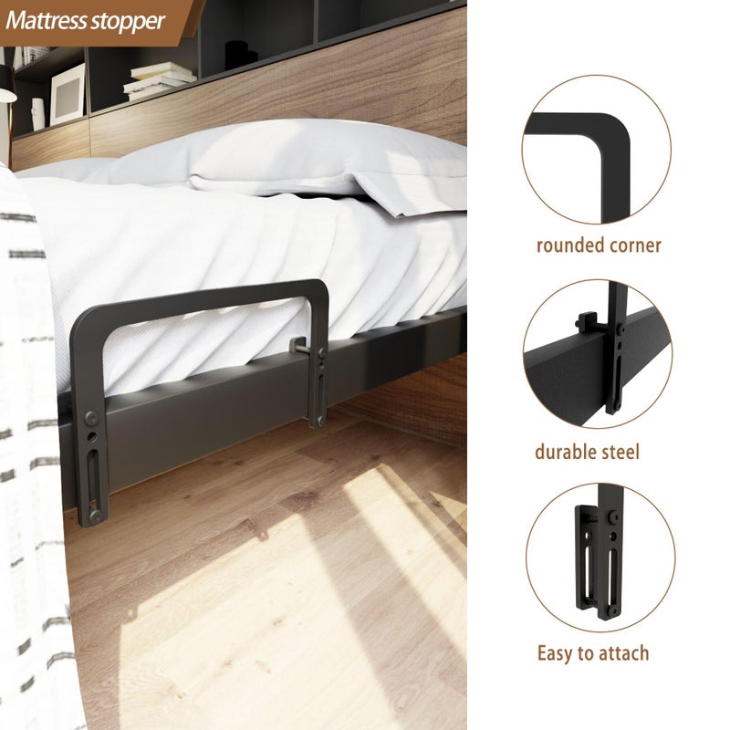 KOXHERO Metal Bed Frame Mattress Slide Stopper(H5.2) Mattress Retainer Bar Bracket Holder 4Pcs Keeping Mattress from Sliding for Foot of Adjustable Beds Rv Mattress Mattress Gripper - Image 2