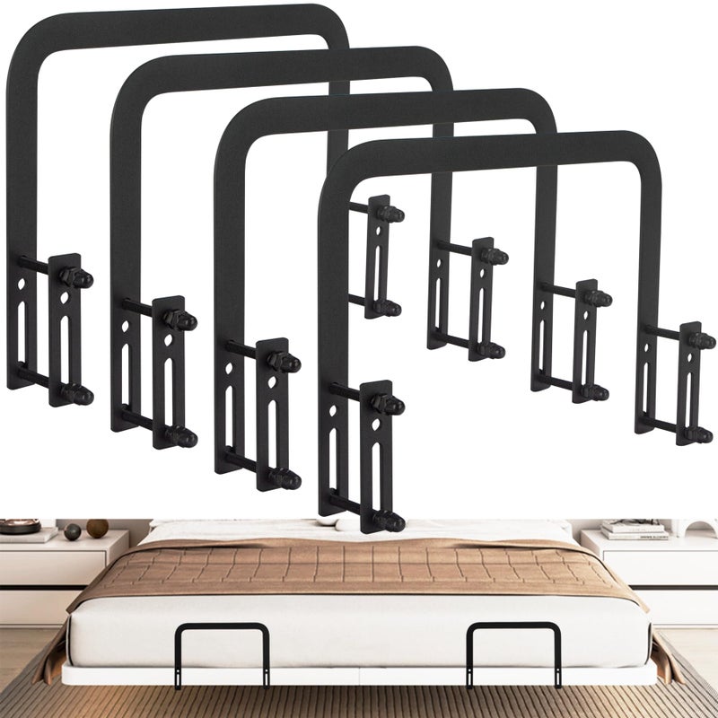 KOXHERO Metal Bed Frame Mattress Slide Stopper(H5.2) Mattress Retainer Bar Bracket Holder 4Pcs Keeping Mattress from Sliding for Foot of Adjustable Beds Rv Mattress Mattress Gripper - Image 1