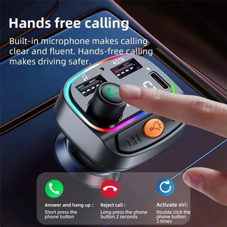 Wefly v5.0 Car Bluetooth Device with FM Transmitter, Car Charger, Audio Receiver, MP3 Player, Adapter Dongle, Transmitter (Black) - Image 5