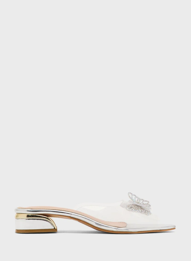 بيتك ستيبس Low Heeled Clear Sandal
