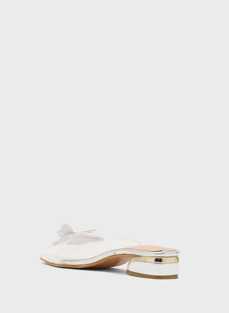 بيتك ستيبس Low Heeled Clear Sandal