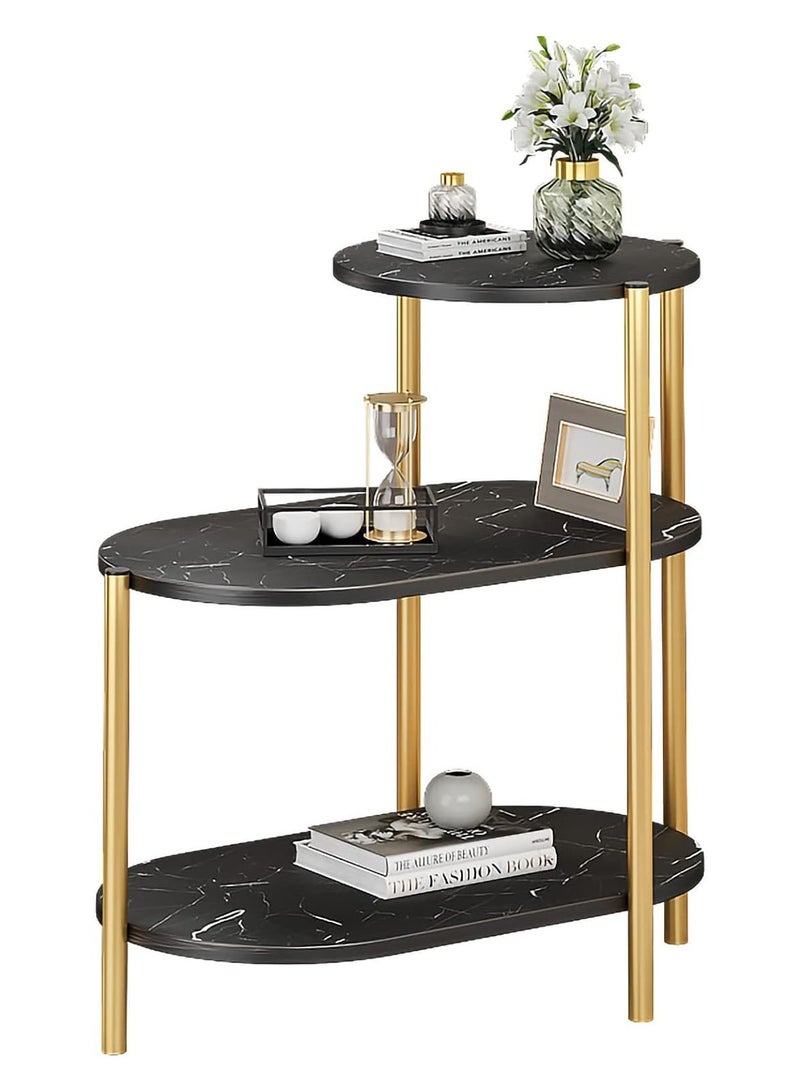 DubaiGallery Three Layer Sofa Side Table,Modern Nordic Style Coffee Table with Marble Table - Image 2