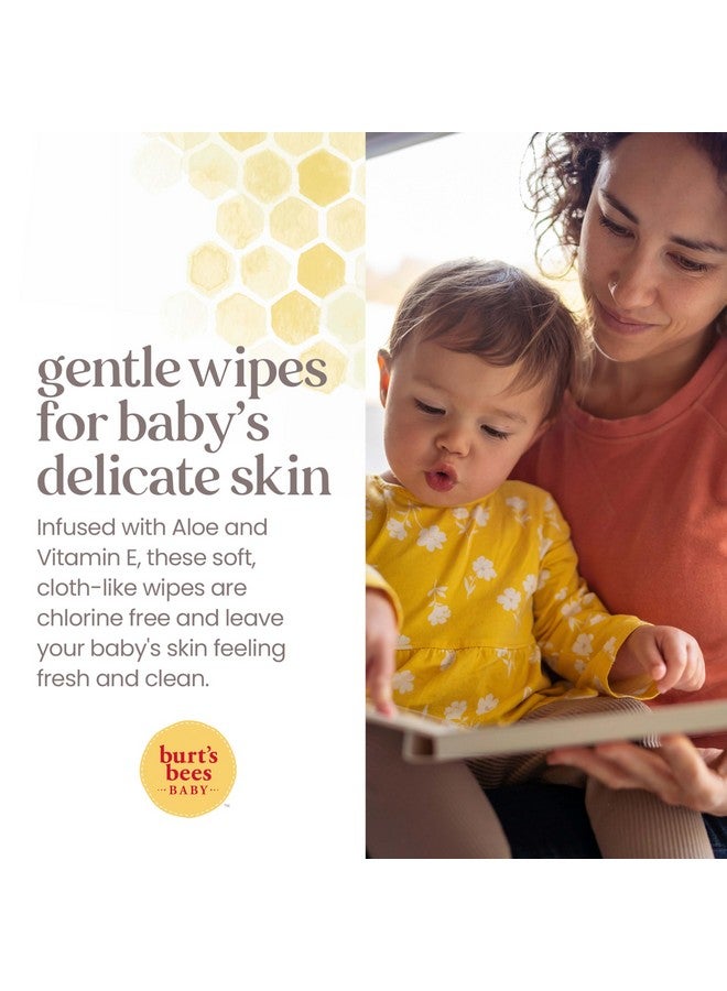 Burt's Bees Burt's Bees Baby Wipes, Unscented, Natural Origin Baby Wipes for Sensitive Skin with Aloe and Vitamin E, 72 Count (Pack of 10) - Image 5