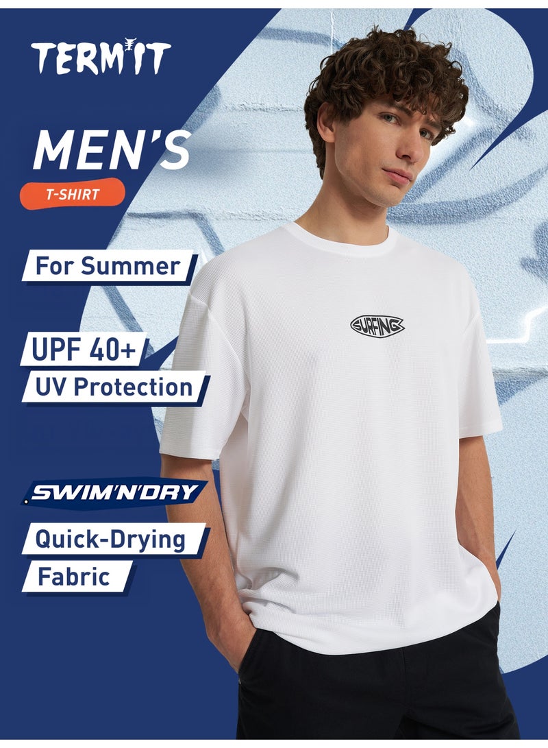 Termit تي شيرت واقي من الشمس للرجال باللون الأبيض، تيرميت، حماية UPF 40+، تقنية Swim'n'dry، قماش سريع الجفاف للأنشطة الخارجية والمائية - Image 2