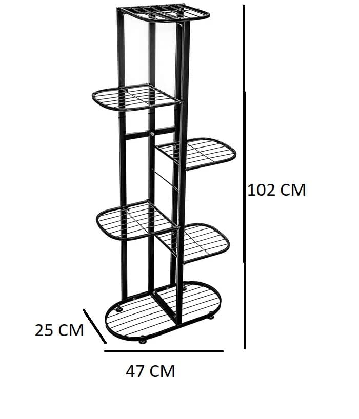 Bee Creative Plant Stands for Outdoor Balcony, Flower Pot Stand for Indoor Plants, Large Metal Planter Stand for Living Room, home decor, Indoor & Outdoor plants, 1 Tier, (2 Pack) - Image 4