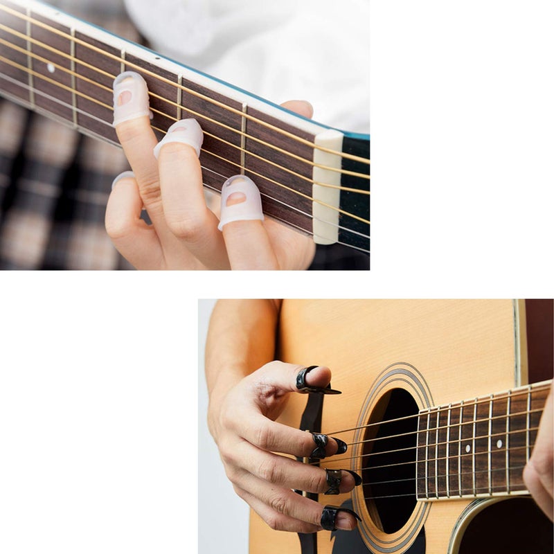 SUNLP Thumb Finger Picks, Guitar Finger Fingertip Protectors, Guitar Picks, Pick Holder, Gift Set Kit useful for Acoustic Guitar Ukulele Kalimba Starter & Other String Instruments - Image 2