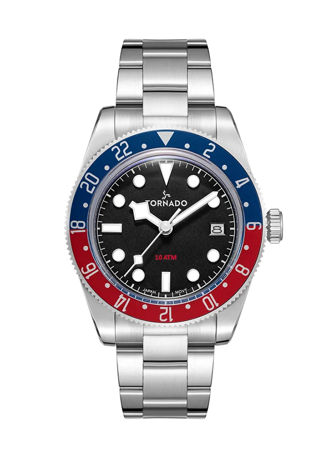 TORNADO Men's Analog Display Watch With Silver Stainless Steel Strap - T24006-A