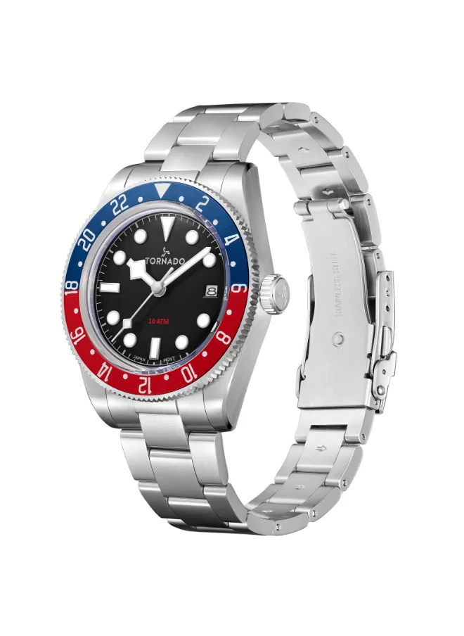 TORNADO Men's Analog Display Watch With Silver Stainless Steel Strap - T24006-A