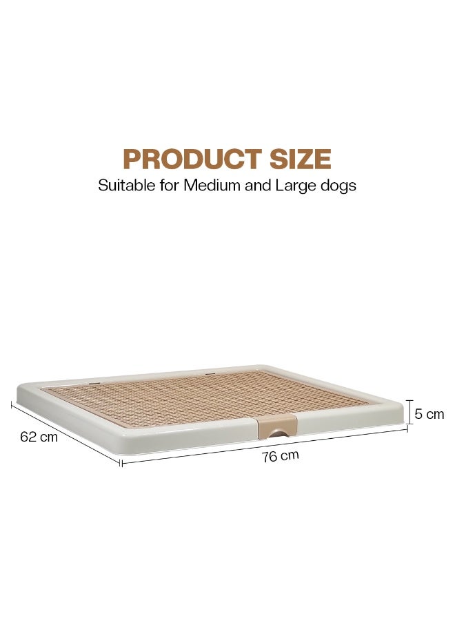 أن ان سي بيتس صينية مرحاض للكلاب للاستخدام الداخلي والخارجي، حامل متين مانع للتسرب مع شبكة بلاستيكية قابلة للإزالة وقاعدة مانعة للانزلاق، مثالية للكلاب المتوسطة والكبيرة، سهلة التنظيف، 76 سم (بيج) - Image 2