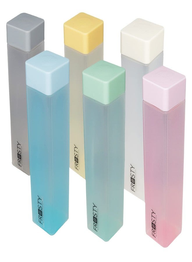 TEKCOOL Frosty Plastic Food Grade Fridge Square Water Bottle Gift Set(6 Pieces, 1L,Assorted) | 950 Milliliter - Image 1