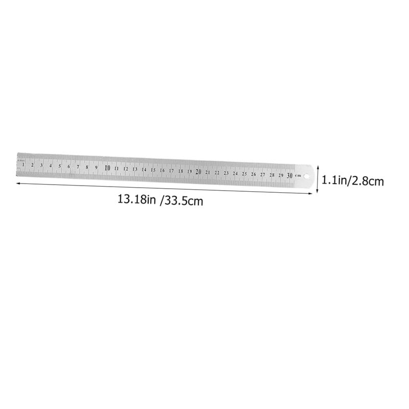 2 Pcs Stainless Steel Measuring Ruler Woodworking Precision Tape Scale - Image 3