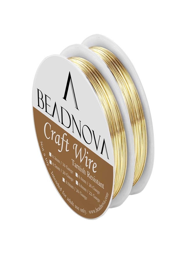 BEADNOVA Bare Copper Wire Tarnish Resistant Jewelry Making Wire (Gold Plated, 20 Gauge) - Image 1