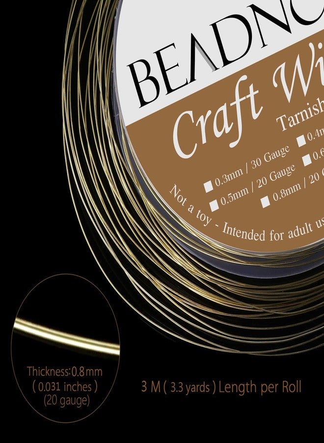 BEADNOVA Bare Copper Wire Tarnish Resistant Jewelry Making Wire (Gold Plated, 20 Gauge) - Image 2