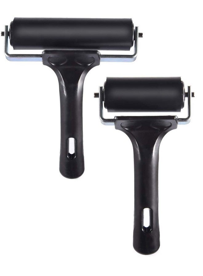 AKIRO 2Pcs Rubber Brayer Roller For Printmaking Great For Gluing Application Also. (4Inch+2.2 Inch) - Image 1