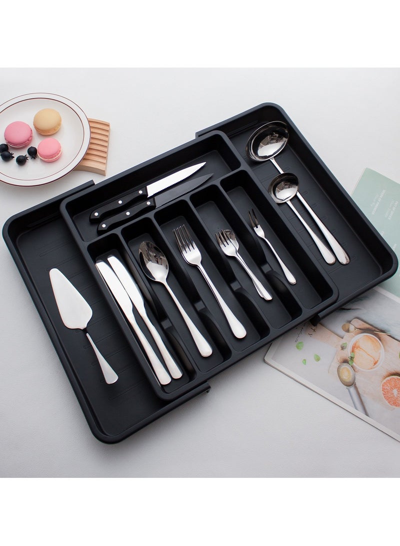 1 قطعة من أدوات المائدة حامل ، قابل للسحب مربع أدوات المائدة ، أدوات المائدة حامل مع قدرة كبيرة قابلة للتوسيع ، تنطبق على الأدراج ، عدادات ، وخزائن المطبخ ، مطبخ حامل ، خزائن ، اكسسوارات المطبخ - Image 1