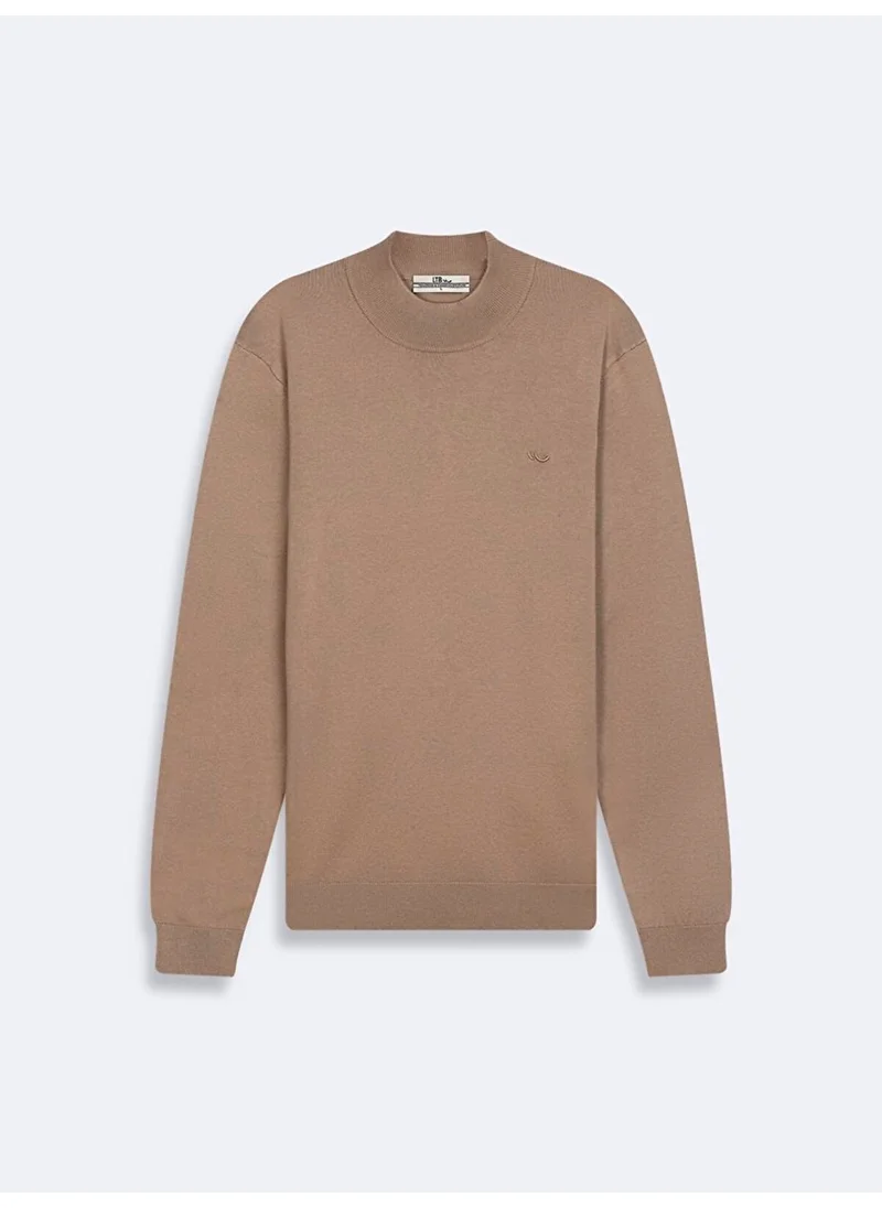 إل تي بي Stand Collar Long Sleeve Knitwear Gray Sweater