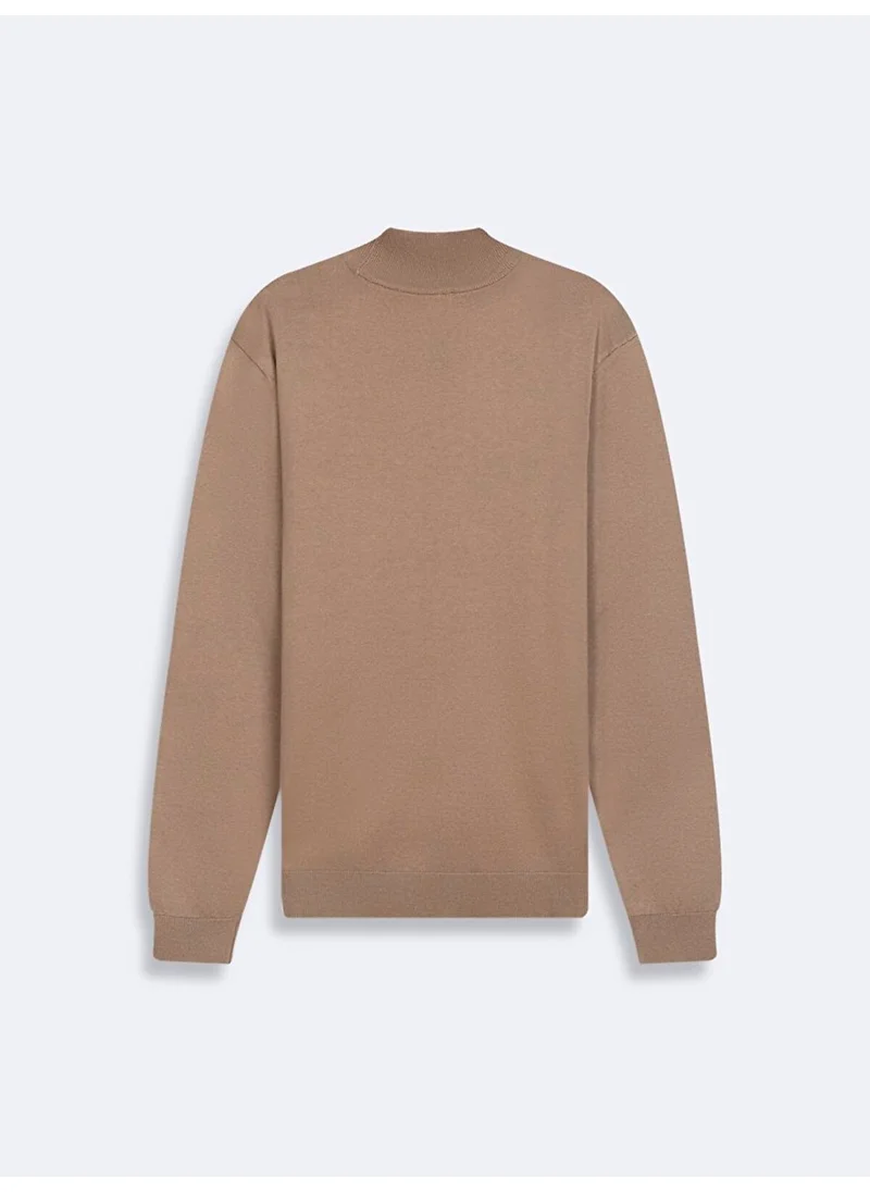 إل تي بي Stand Collar Long Sleeve Knitwear Gray Sweater