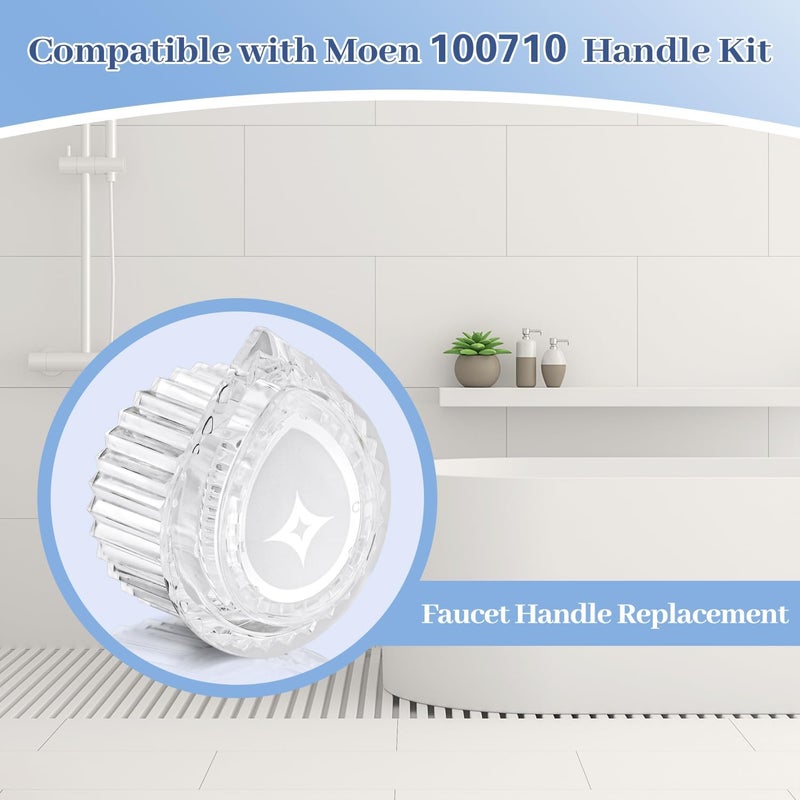 gcbcrit Shower Knob for Moen 100710 Posi-Temp One-Handle Tub and Shower Replacement Knob Kit, Chrome - Image 4