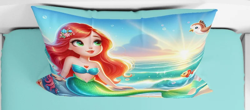 Erays Home Mermaid 3D Digital Printed Single Duvet Cover Set