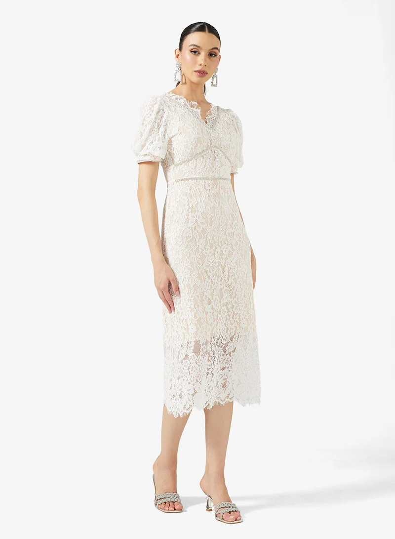 Ella Limited Edition  Puff Sleeve Lac Dress for Women | Best Price UAE