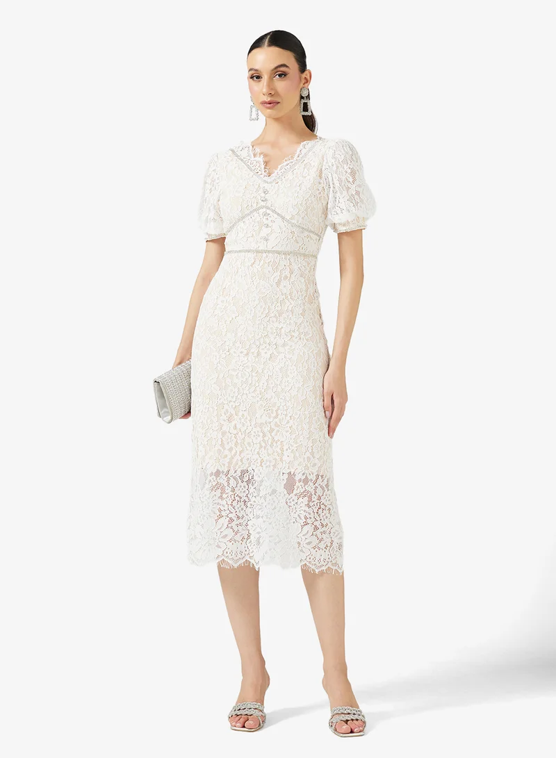 Puff Sleeve Lac Dress