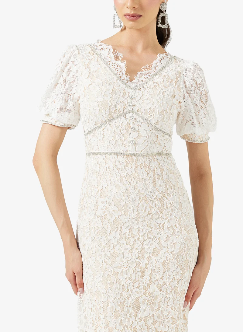 Ella Limited Edition  Puff Sleeve Lac Dress for Women | Best Price UAE