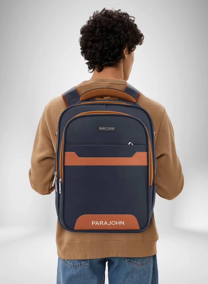PARAJOHN  Para John PU Leather Backpack – Stylish 15 Inch Laptop Backpack with Multiple Compartments & Durable Zipper  | Best Price UAE