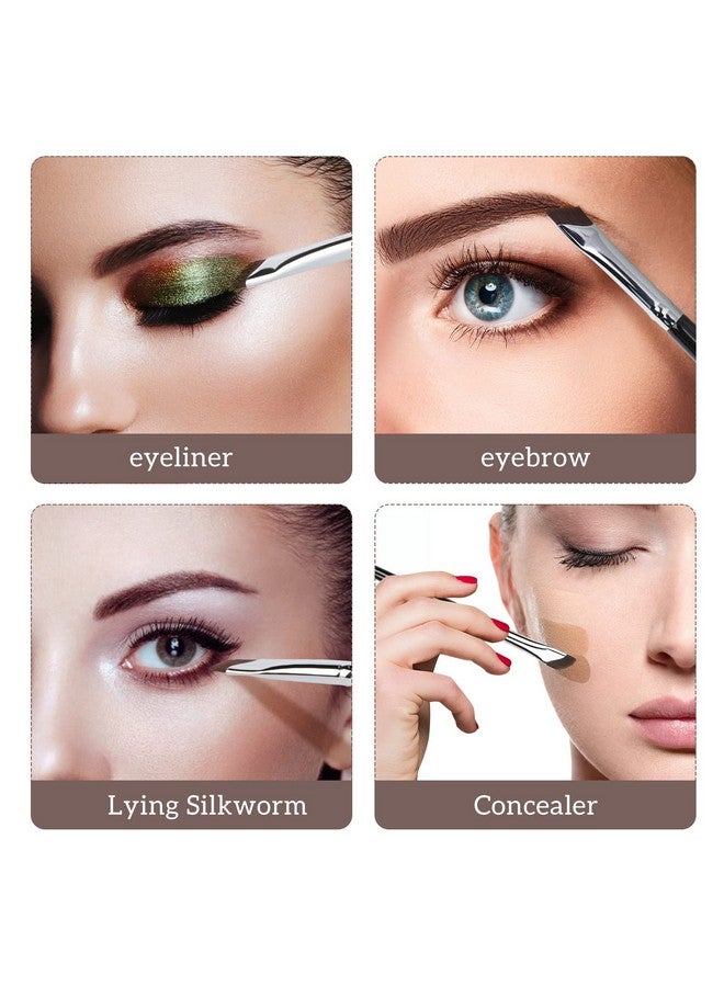 ايلير سايكل مجموعة فرش تحديد العيون، فرش تحديد العيون وإخفاء الحواجب بزاوية دقيقة، فرشاة رفيعة للغاية مائلة بزاوية مسطحة لأدوات التجميل (3 قطع) - Image 5