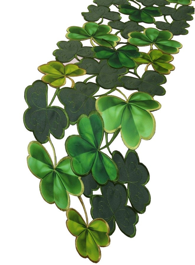 Simhomsen Embroidered Irish Clover Table Runner for St. Patrick’s Day, Spring Decorations (14 x 90 inches) - Image 1