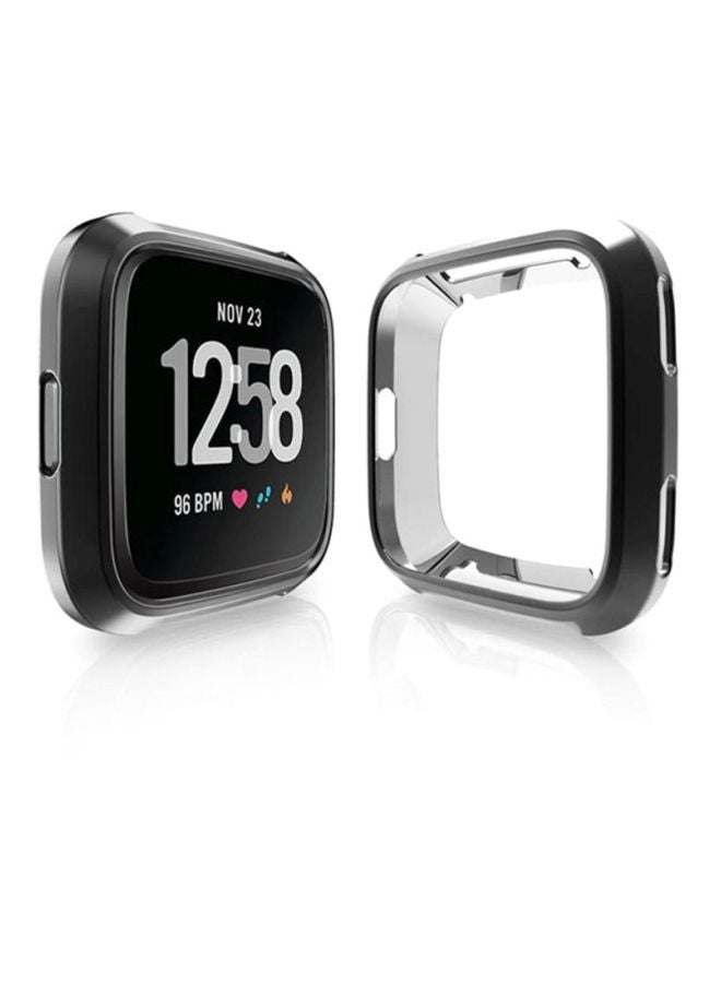 Voberry Ultra-Thin Protective Case Cover For Fitbit Versa Black/Silver - Image 2
