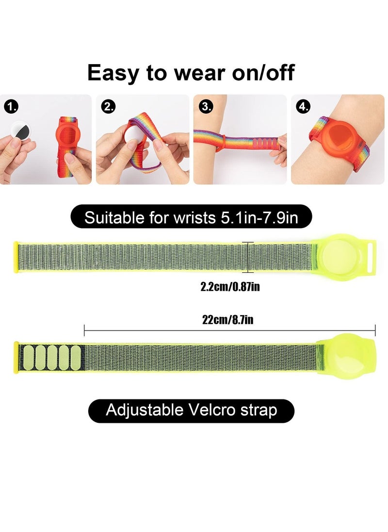Y&D - Kids Wrist Strap for Apple AirTag Adjustable with Nylon Holder Protector Breathable Anti-Loss Bracelet Toddler Child Elderly (Yellow) - Image 1