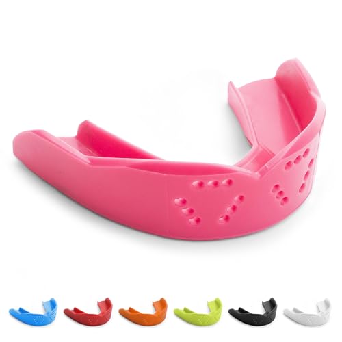 SISU 3D Mouthguard, Hot Pink - Pre-Formed, Easy Fit Protection for Lacrosse, Football, Hockey, Team Sports - Adult Fit - Remoldable Up to 20 Times - Works for Braces - Non Toxic - Image 1